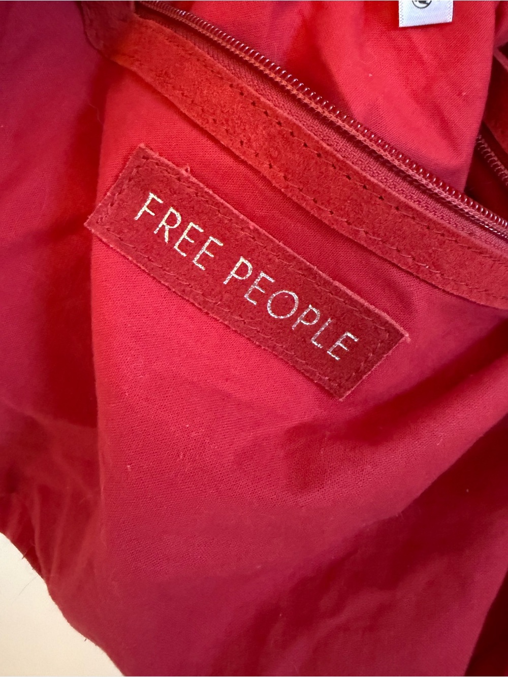NWT new free people Roma suede tote bag slouchy garnet red hobo purse - Picture 7 of 17